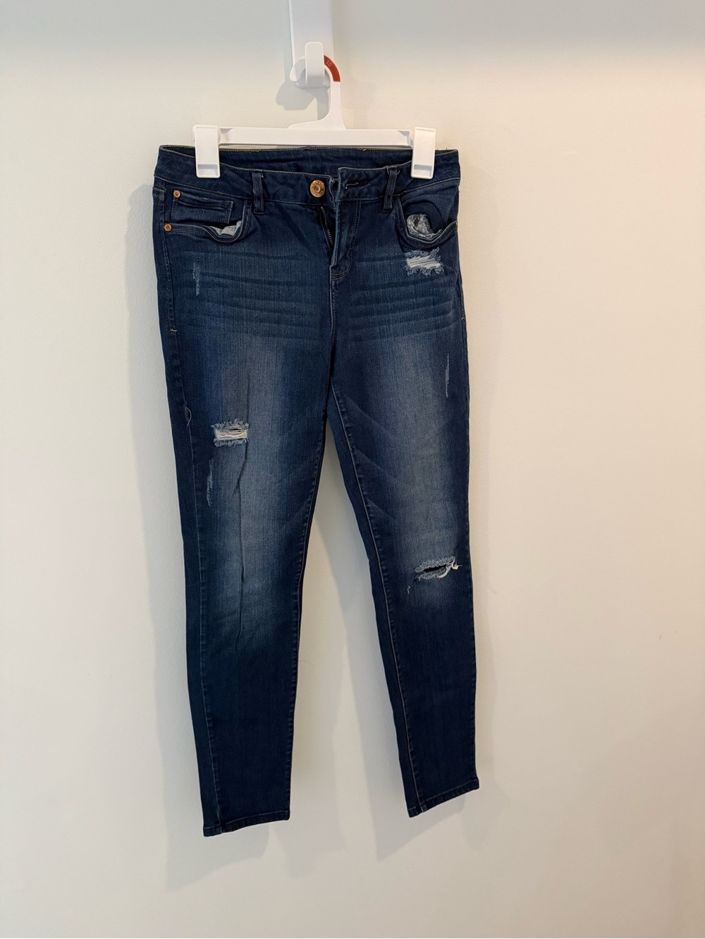 Kensie Dark Blue Distressed Skinny Jeans